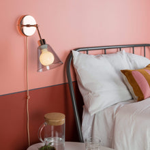 Load image into Gallery viewer, Plug-In Hinge Glass Cone Solo Sconce