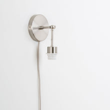 Load image into Gallery viewer, Plug-In Hinge Shade Ready Solo Sconce